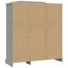 vidaXL Wardrobe Grey Body with Brown Top Solid Pinewood Large Wardrobe