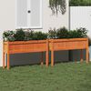 vidaXL Garden Planter Set of 2 Wax brown Solid pine wood Medium