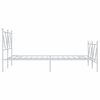 vidaXL Bed Frame White Steel Standard Double Bed Frame Rectangular