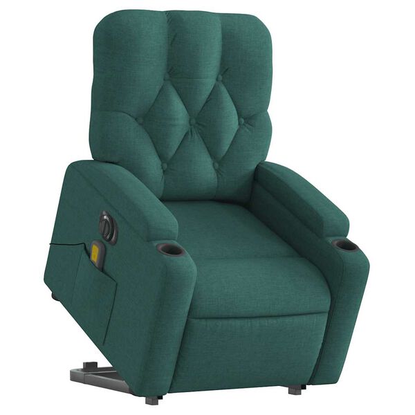 vidaXL Electric Stand Up Massage Recliner Chair Dark green