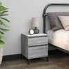 vidaXL Bedside Cabinet Set of 2 Grey Sonoma Engineered wood, metal