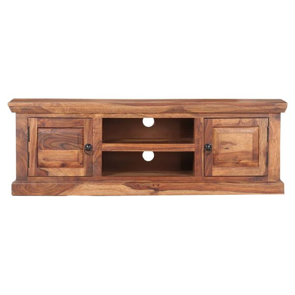 vidaXL TV Cabinet Light Brown Solid Acacia Wood 47.2x11.8x15.7 in