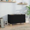 vidaXL Record Cabinet Black Engineered wood and solid eucalyptus wood