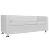 vidaXL Sofa White Faux leather: 94% PVC, 4% cotton, 2% polyester
