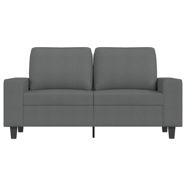 vidaXL 2-seater Sofa Dark grey 100% polyester 47.2 in seat width