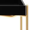 vidaXL Side Table Black and Gold MDF and Steel Small Durable