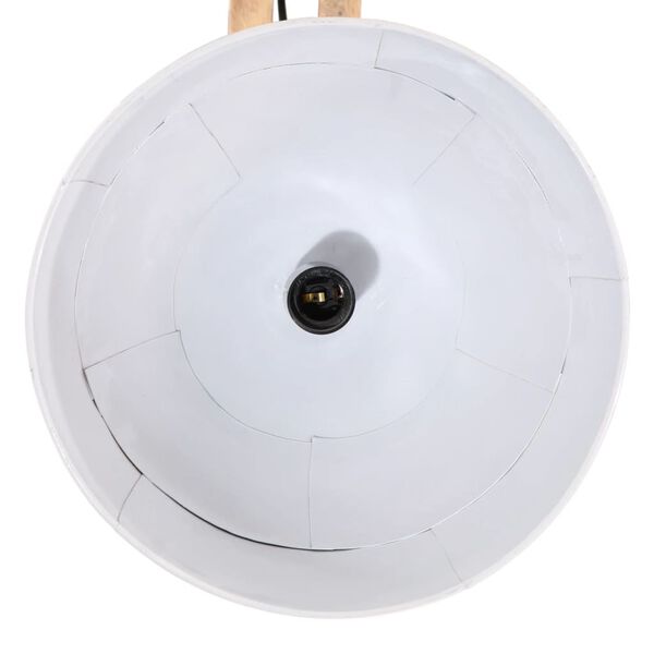 vidaXL Ceiling Lamp White Iron and solid mango wood Large