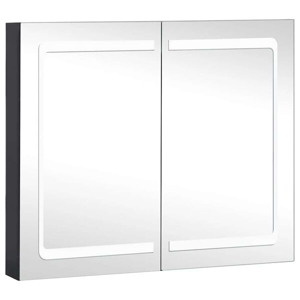 vidaXL Bathroom Cabinet Anthracite MDF, Glass Medium Bathroom Cabinet
