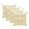 vidaXL Garden Chair Set of 4 Cream white, Natural teak