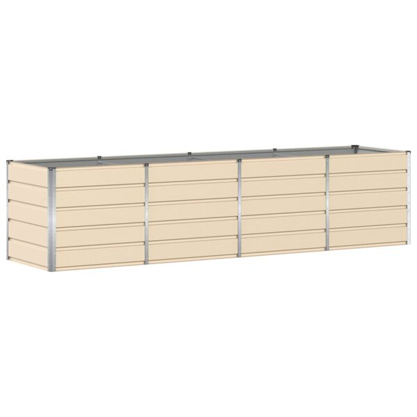 vidaXL Planter Ivory 240 x 80 x 75 cm Steel