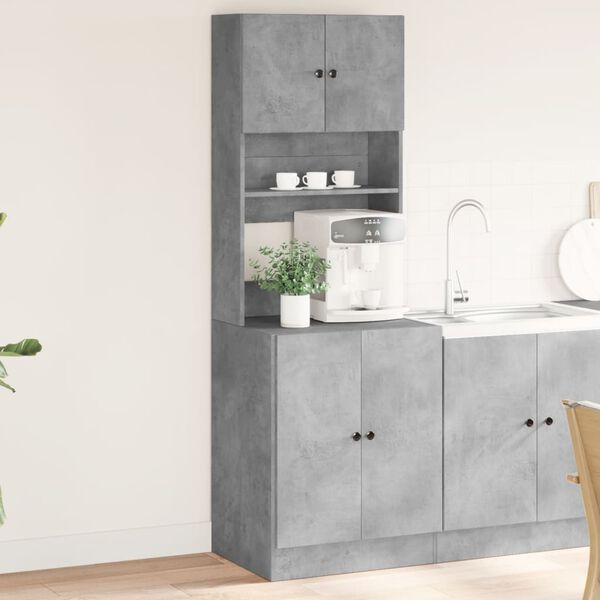 vidaXL Kitchen Cabinet Concrete Gray 23.6"x19.7"x70.9" Engineered Wood