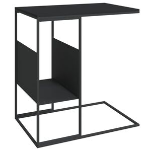 vidaXL Side Table Black Engineered wood, iron Medium Side Table