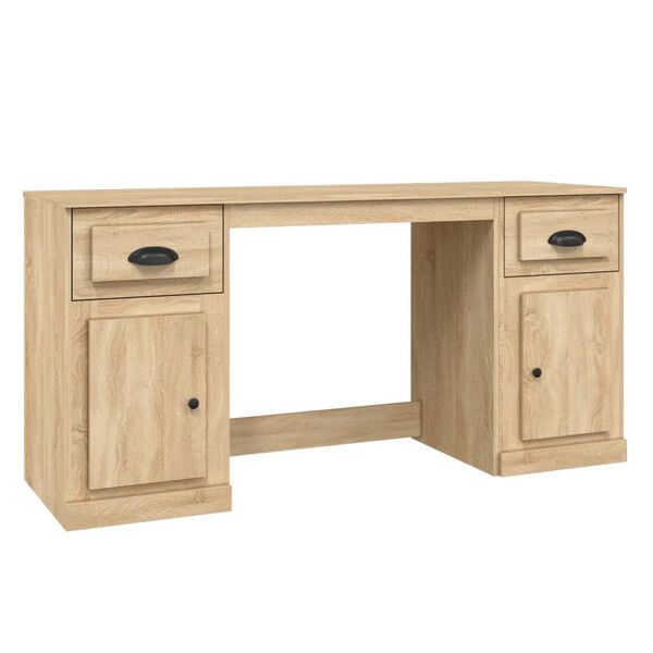 vidaXL Desk With Cabinet Sonoma Oak Engineered wood Standard