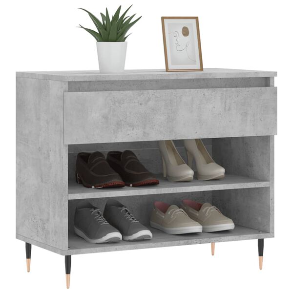 vidaXL Shoe Cabinet Concrete Grey Engineered wood, Metal Medium