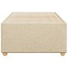 vidaXL Bed Frame Cream Polyester, Plywood, Engineered wood Single