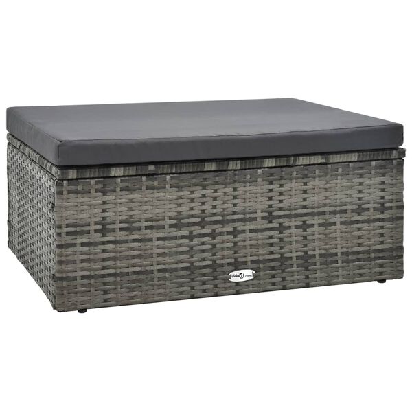vidaXL Garden Sofa Grey PE rattan, powder-coated steel Large Modular