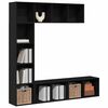 vidaXL Bookshelf 3 pcs Black Oak 14.17 x 11.81 x 56.30 in