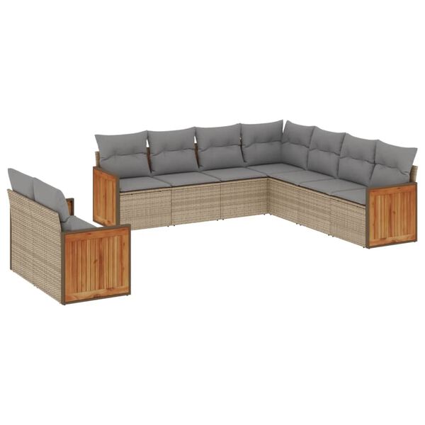 vidaXL Garden Sofa Set Beige, Light Grey