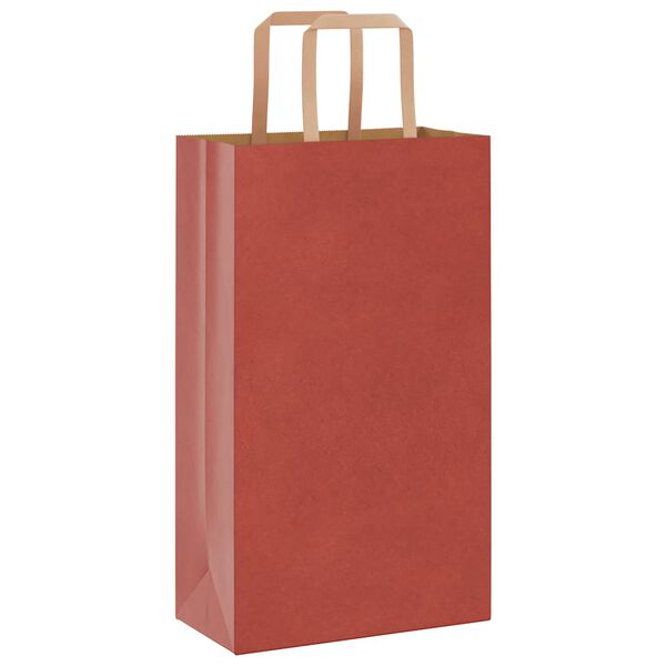 vidaXL Paper Bags 50 pcs with Handles Red 8.3x4.3x14.2"
