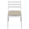 vidaXL Chair Set of 2 White Solid rubber wood, Polyester Standard
