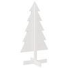 vidaXL Wooden Christmas Tree White Solid pine wood 39.4 in