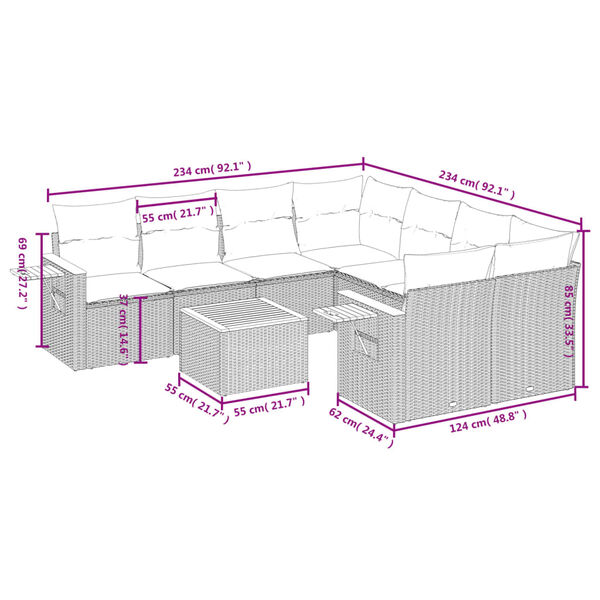 vidaXL Garden Sofa Set Black