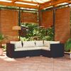 vidaXL Garden Lounge Set Black, Cream