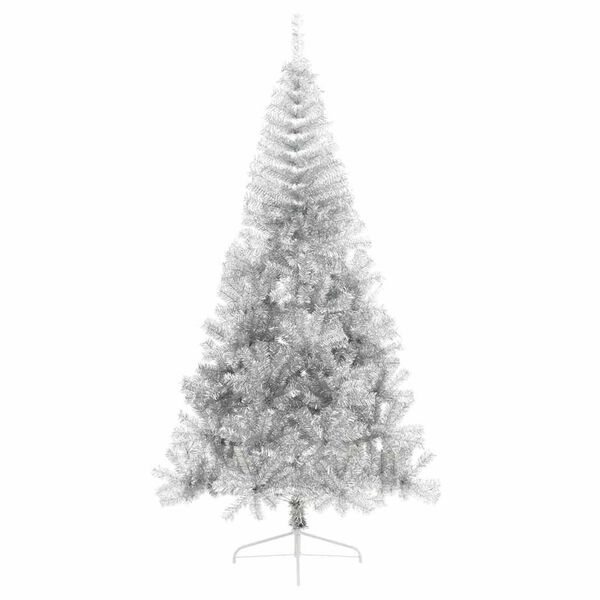 vidaXL Artificial Pre-lit Christmas Tree Silver 94.5" PET