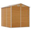 vidaXL Garden Shed Light Brown Galvanized Steel Large Garden Shed