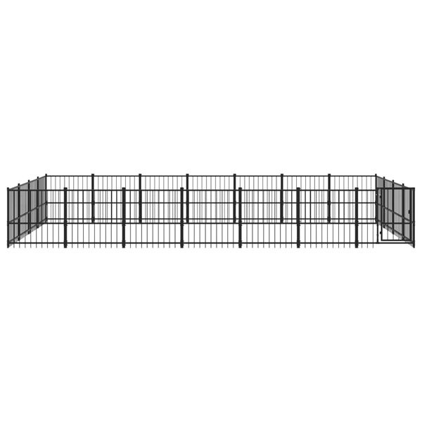 vidaXL Dog Kennel Black Powder-coated steel 283.3 sq ft Dog Kennel