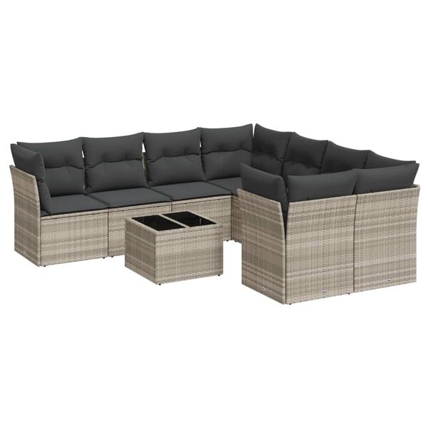 vidaXL Garden Sofa Set Light grey, Dark grey
