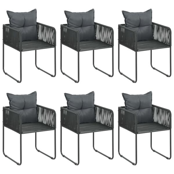 vidaXL Dining Set Black and brown WPC, Aluminum, PVC Rattan, Steel Large