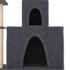 vidaXL Cat Tree Dark Grey Engineered wood, plush, sisal Medium Sleek