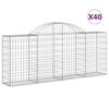 vidaXL Gabion Basket Set of 40 Silver Galvanized iron Large