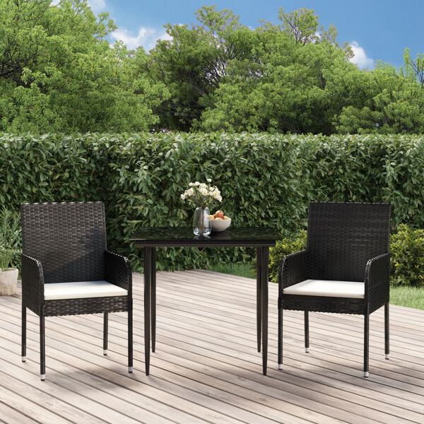 vidaXL Garden Dining Set Black
