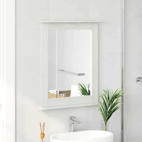 vidaXL Mirror with Mirror VIGO White 55.5 x 5 x 70 cm Solid pine wood