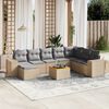 vidaXL Garden Sofa Set Beige PE rattan Large Modular Garden Sofa Set