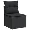 vidaXL Garden Sofa Set Black PE rattan, powder-coated steel Large