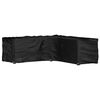 vidaXL Garden Furniture Cover Black Polyethylene, Aluminum Large