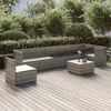 vidaXL Garden Lounge Set Grey PE rattan, Powder-coated steel, Polyester, PVC