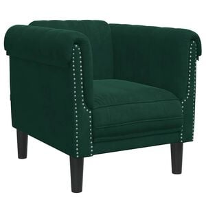 vidaXL Sofa Chair Dark Green Velvet (100% polyester), plywood, solid wood