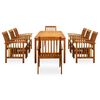 vidaXL 9 Piece Patio Dining Set with Cushions Solid Acacia Wood