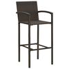 vidaXL Garden Bar Set Brown PE Rattan, Powder-Coated Steel Large