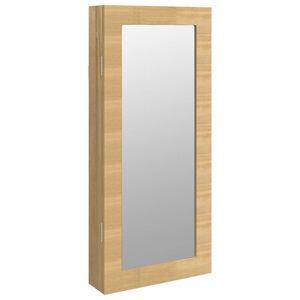 vidaXL Mirror Jewelry Cabinet White Engineered wood 11.8x3.3x26.4 in