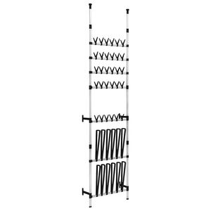vidaXL Shoe Rack Silver and black Aluminum, plastic