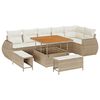 vidaXL Garden Sofa Set Height-Adjustable 9 pcs Beige poly rattan