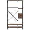 vidaXL Clothes Rack Brown Oak Engineered Wood, Metal Compact