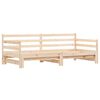 vidaXL Daybed With Trundle Natural Wood Solid Pine Wood Large