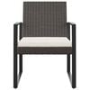 vidaXL Garden Dining Chair Set of 2 Brown, Anthracite, Cream white