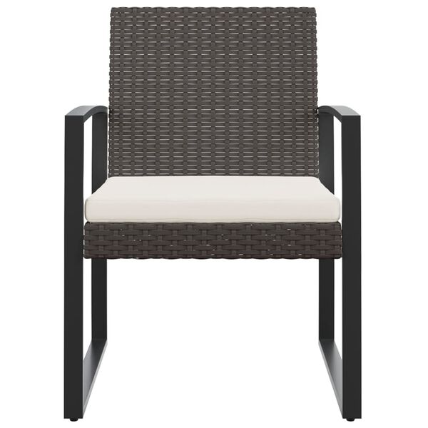 vidaXL Garden Dining Chair Set of 2 Brown, Anthracite, Cream white